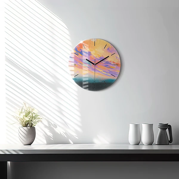 Wanduhr glas rund Platonische Liebe