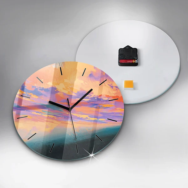 Wanduhr glas rund Platonische Liebe