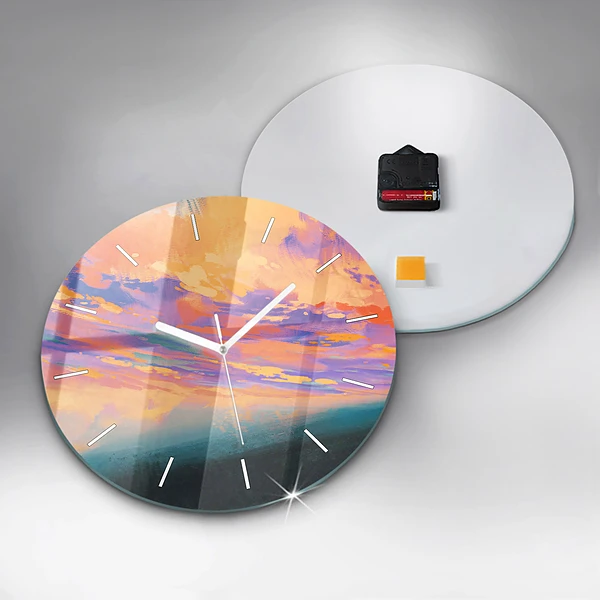 Wanduhr glas rund Platonische Liebe