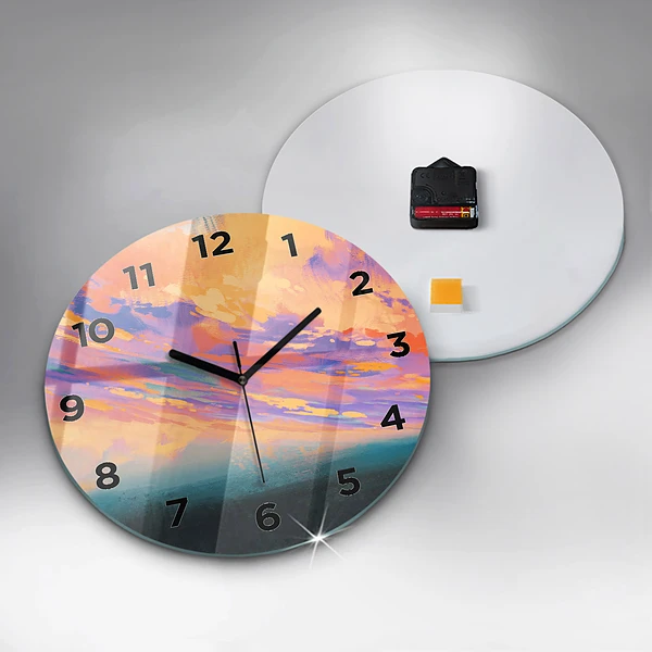 Wanduhr glas rund Platonische Liebe