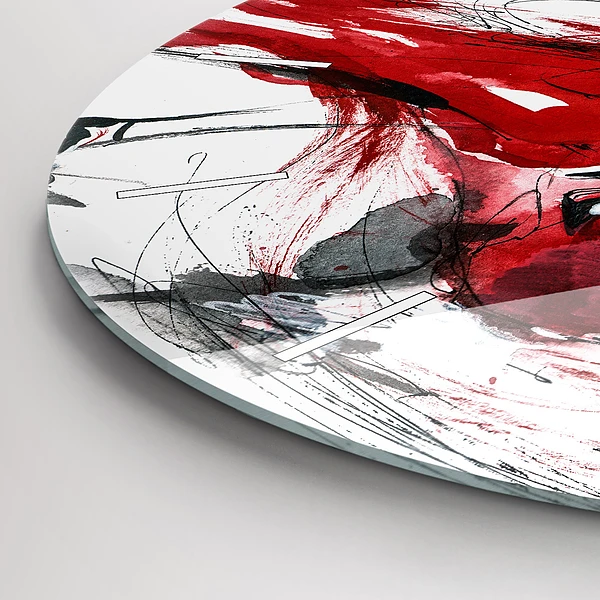 Wanduhr glas rund Tanzendes Paar