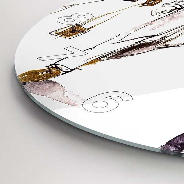 Wanduhr glas rund Frau und Mann