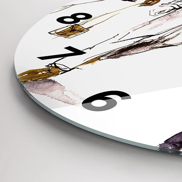 Wanduhr glas rund Frau und Mann