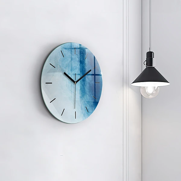 Wanduhr glas rund Wasser abstrakt