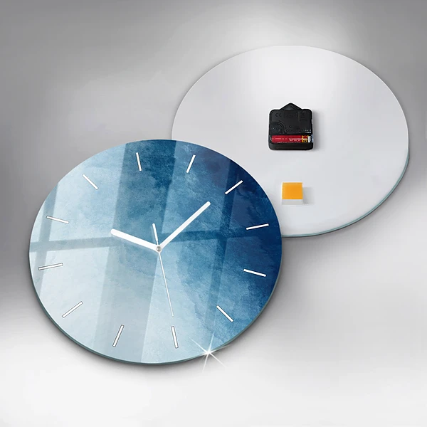 Wanduhr glas rund Wasser abstrakt