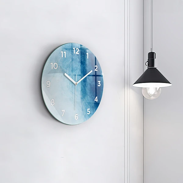 Wanduhr glas rund Wasser abstrakt