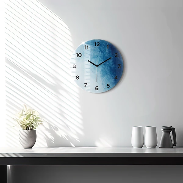 Wanduhr glas rund Wasser abstrakt