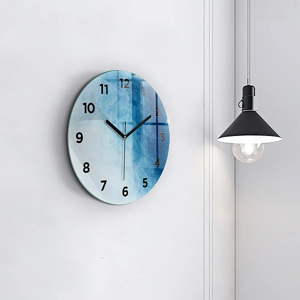 Wanduhr glas rund Wasser abstrakt