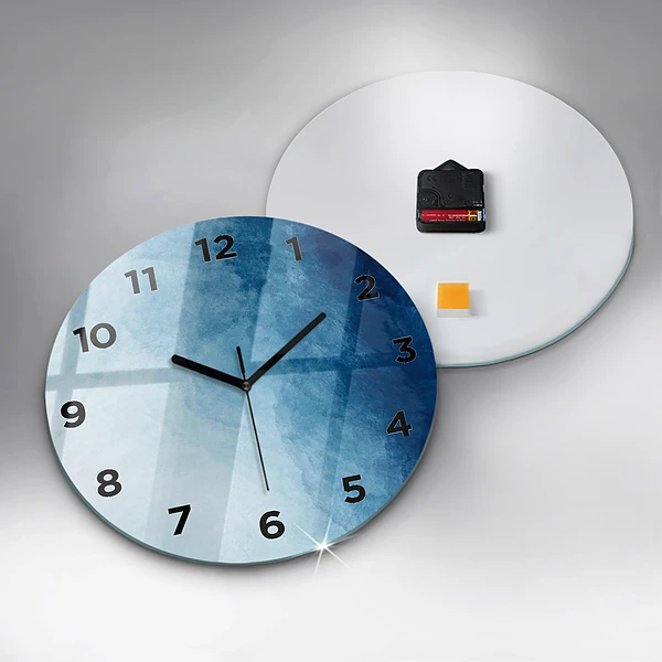 Wanduhr glas rund Wasser abstrakt