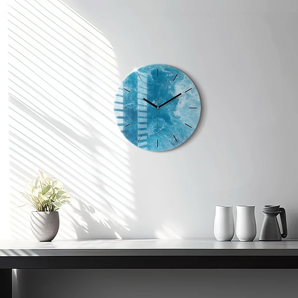 Wanduhr rund Meerwasser