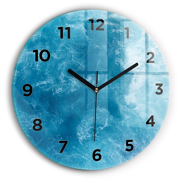 Wanduhr rund Meerwasser