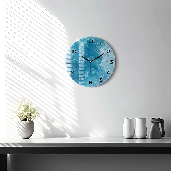 Wanduhr rund Meerwasser