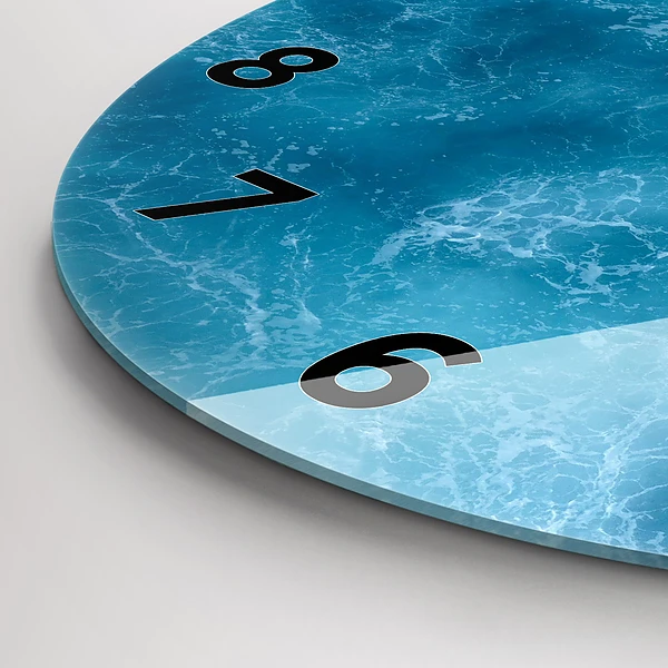 Wanduhr rund Meerwasser