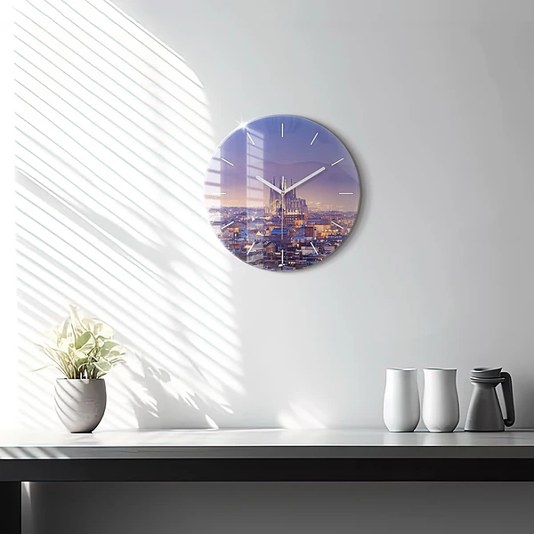 Wanduhr rund mit motiv Ansicht von Barcelona