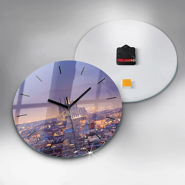 Wanduhr rund mit motiv Ansicht von Barcelona