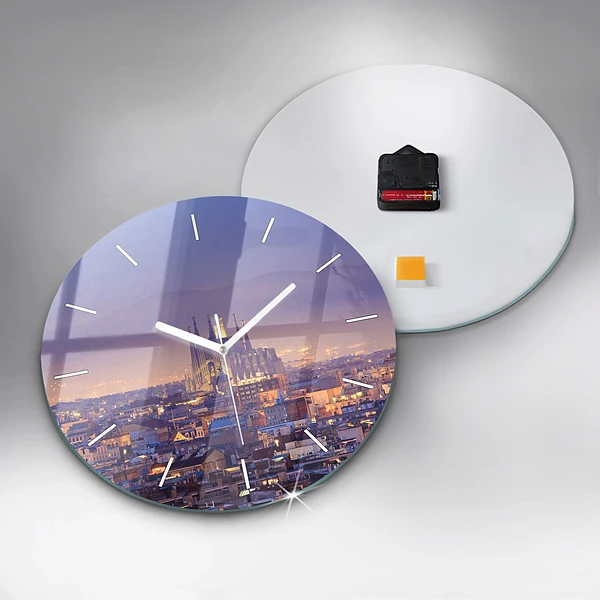 Wanduhr rund mit motiv Ansicht von Barcelona