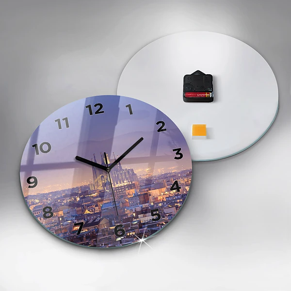 Wanduhr rund mit motiv Ansicht von Barcelona