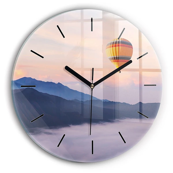 Wanduhr glas rund Schöne Landschaft