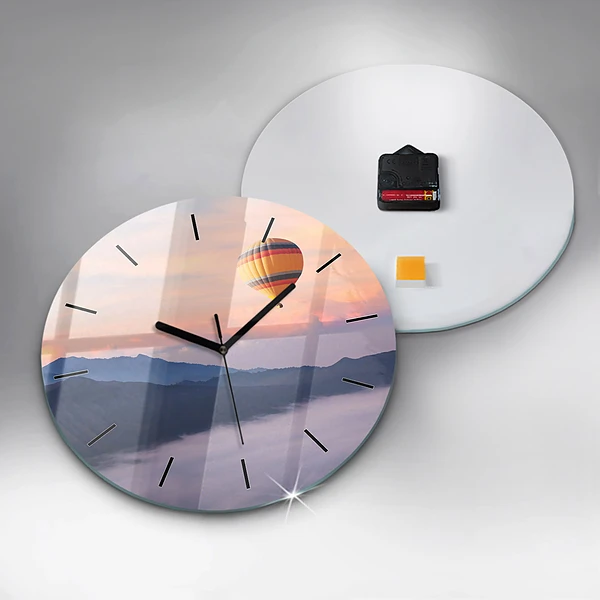 Wanduhr glas rund Schöne Landschaft