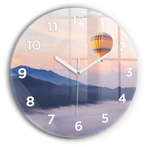 Wanduhr glas rund Schöne Landschaft