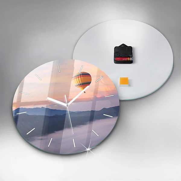 Wanduhr glas rund Schöne Landschaft