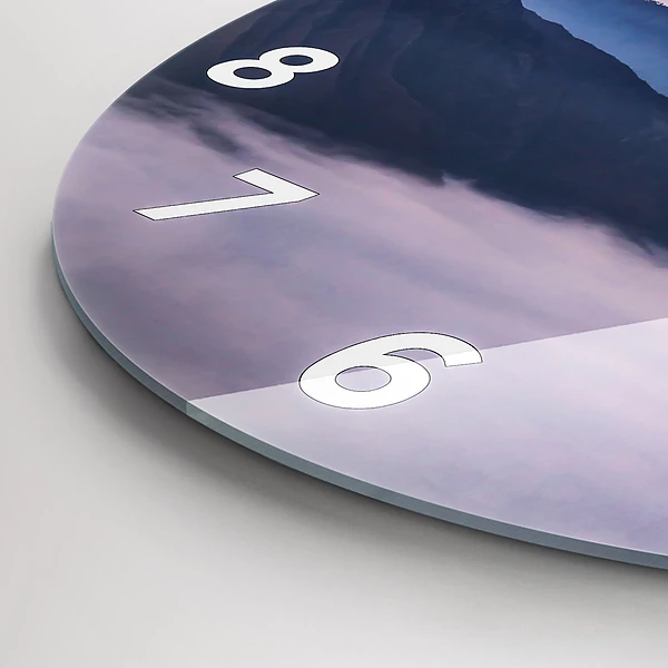 Wanduhr glas rund Schöne Landschaft
