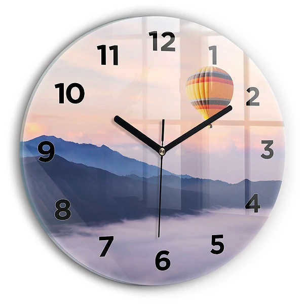 Wanduhr glas rund Schöne Landschaft