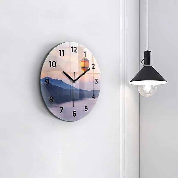 Wanduhr glas rund Schöne Landschaft