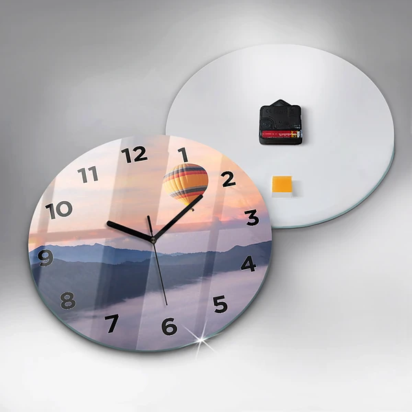 Wanduhr glas rund Schöne Landschaft