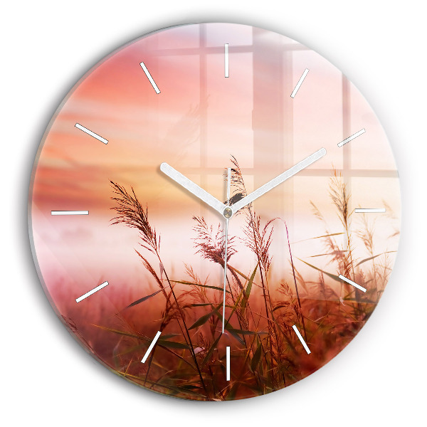 Wanduhr glas rund Nebliger Morgen
