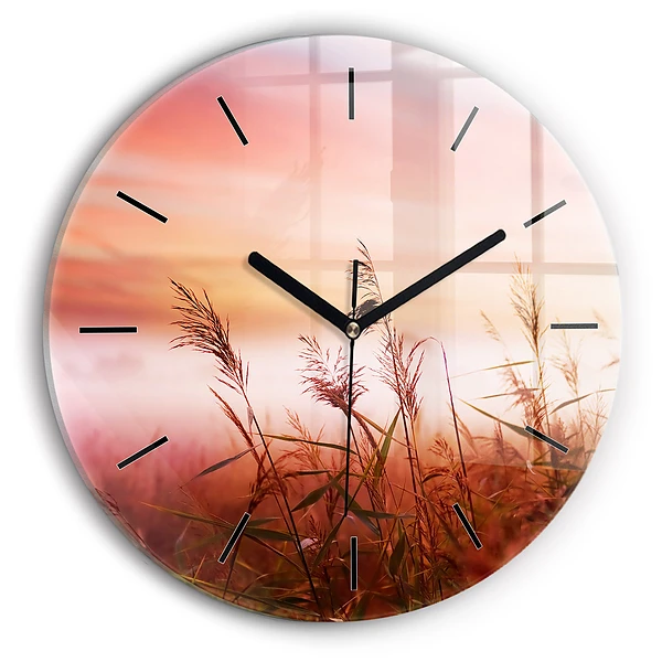 Wanduhr glas rund Nebliger Morgen