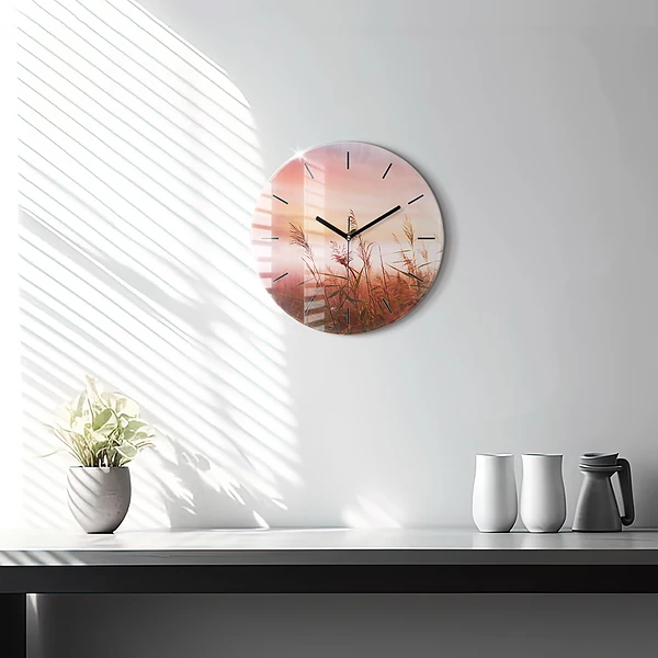 Wanduhr glas rund Nebliger Morgen