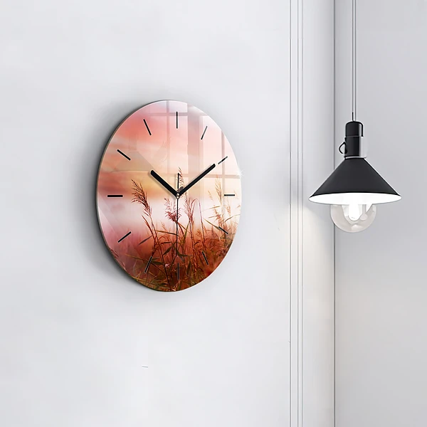 Wanduhr glas rund Nebliger Morgen