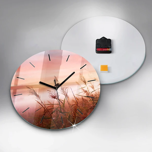 Wanduhr glas rund Nebliger Morgen
