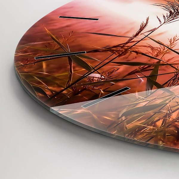 Wanduhr glas rund Nebliger Morgen