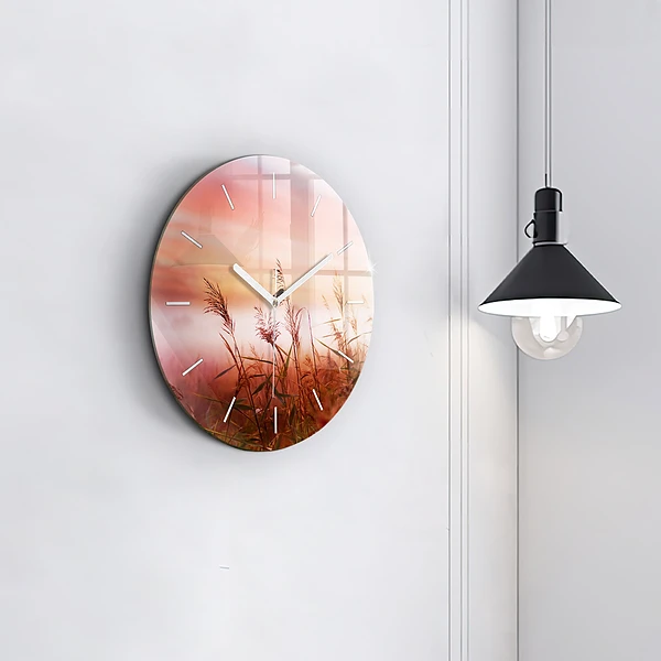 Wanduhr glas rund Nebliger Morgen