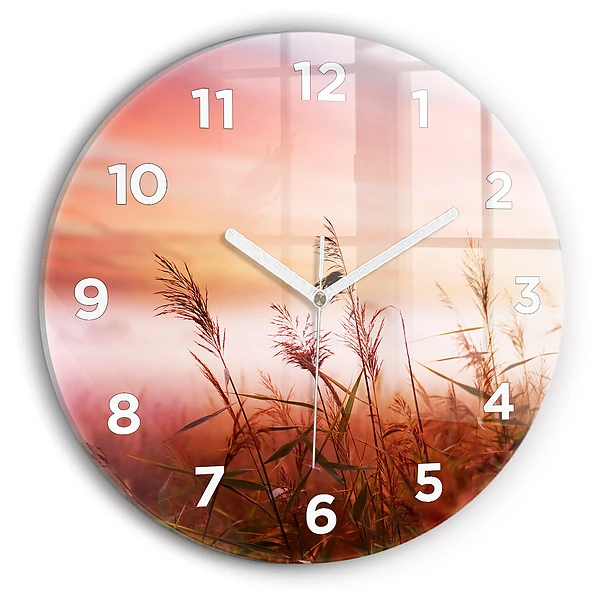 Wanduhr glas rund Nebliger Morgen