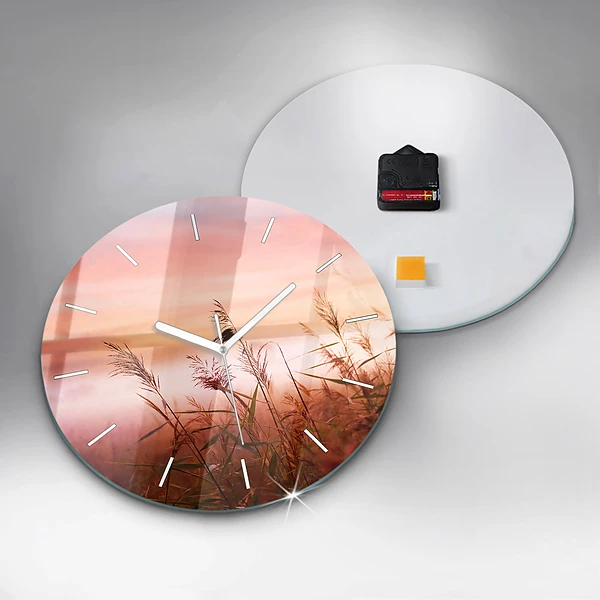 Wanduhr glas rund Nebliger Morgen