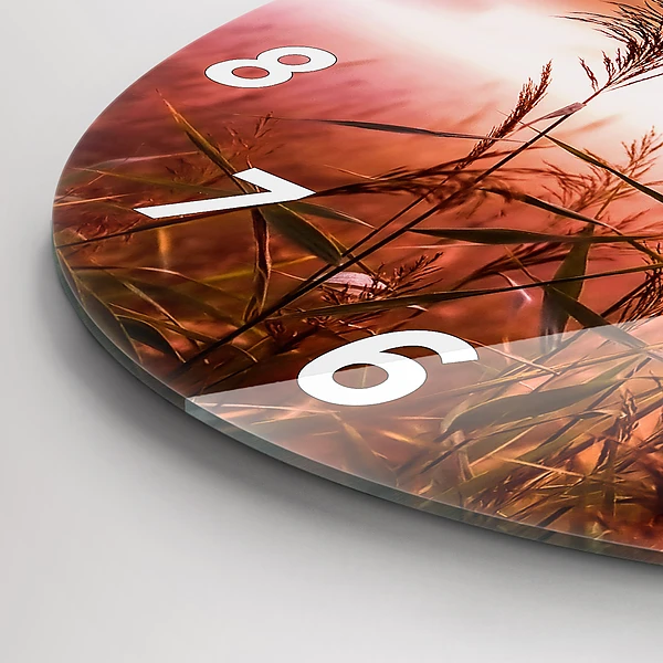 Wanduhr glas rund Nebliger Morgen