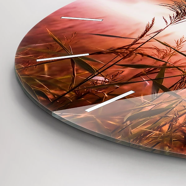 Wanduhr glas rund Nebliger Morgen