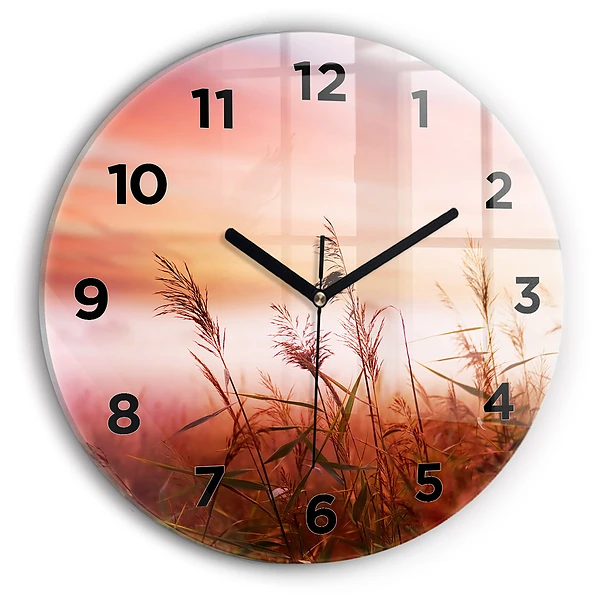 Wanduhr glas rund Nebliger Morgen