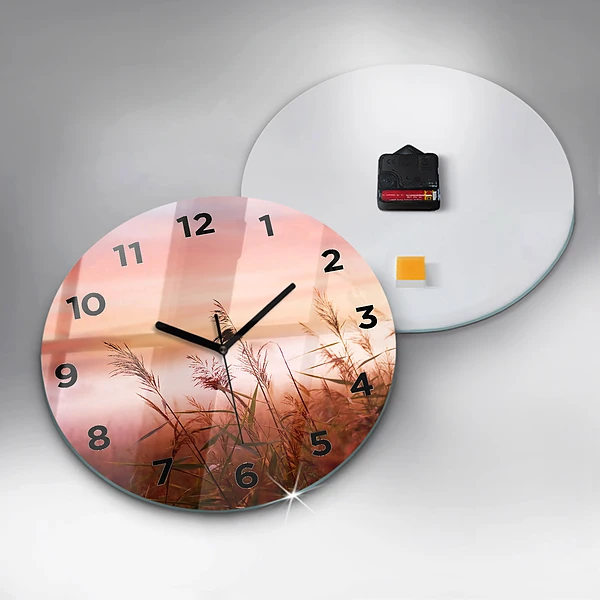 Wanduhr glas rund Nebliger Morgen