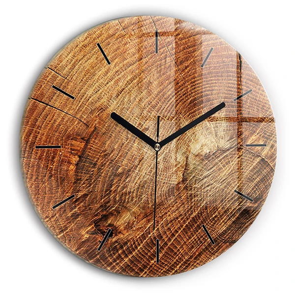 Wanduhr rund Alter Baumstamm
