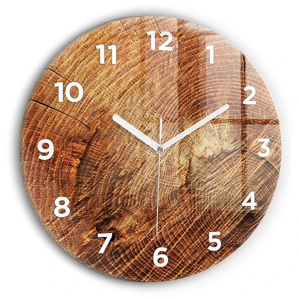 Wanduhr rund Alter Baumstamm
