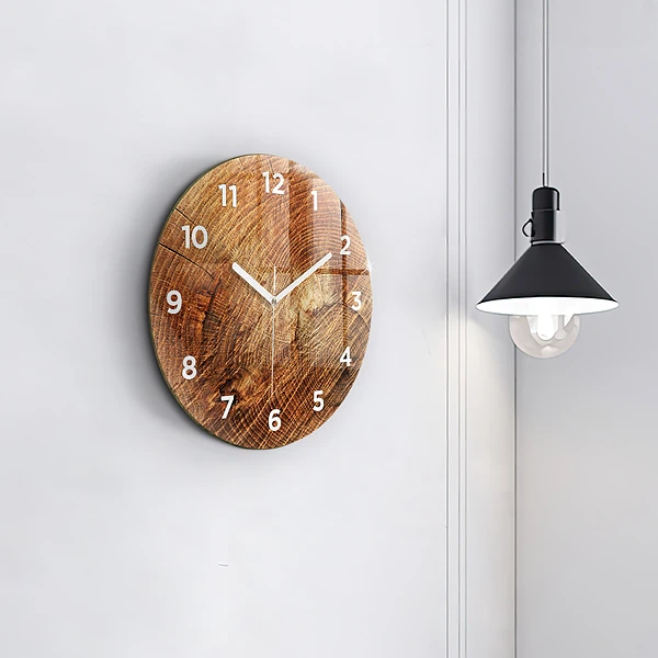 Wanduhr rund Alter Baumstamm