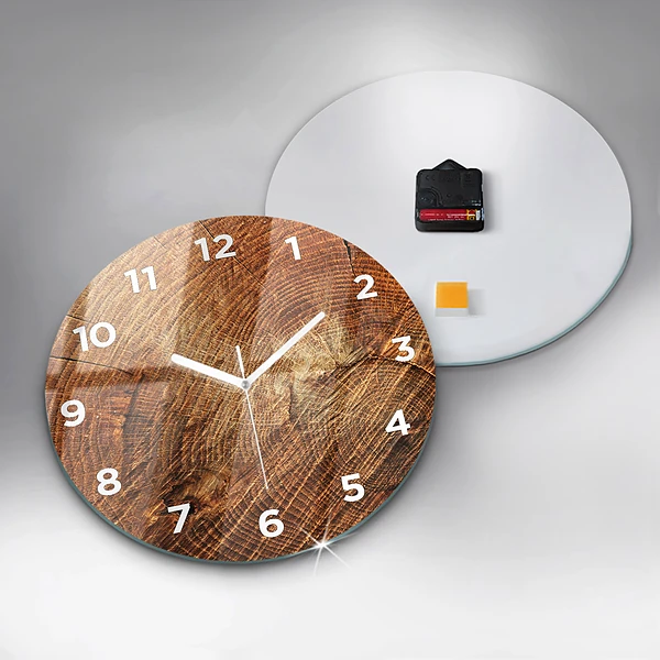 Wanduhr rund Alter Baumstamm