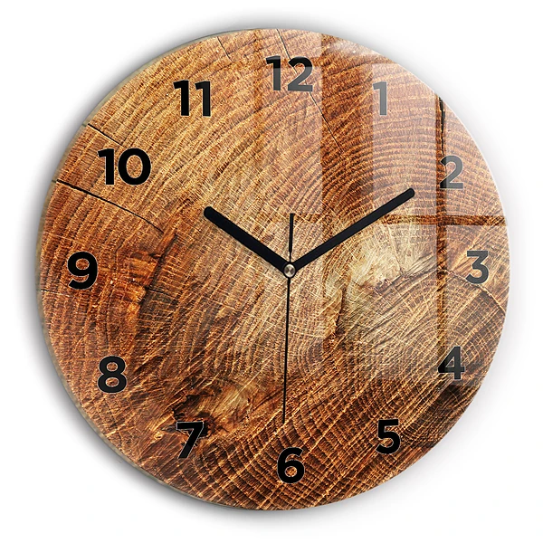 Wanduhr rund Alter Baumstamm