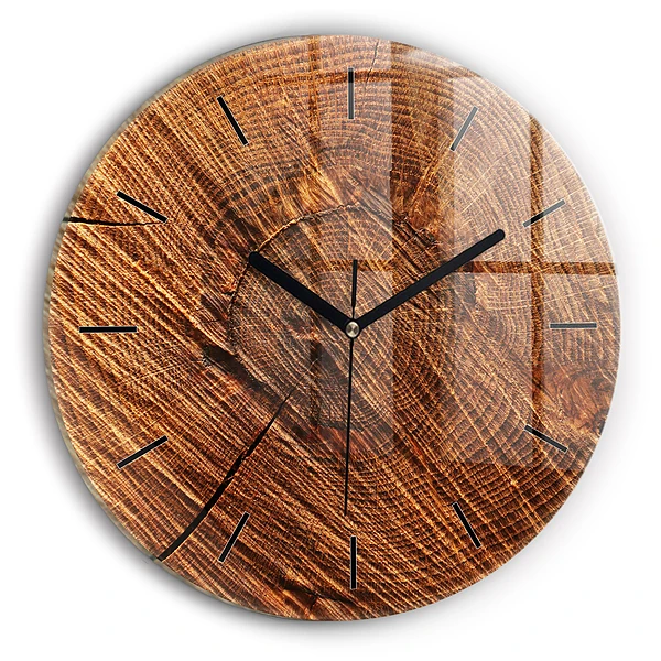 Wanduhr rund Dekoratives Holz