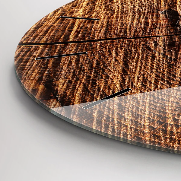 Wanduhr rund Dekoratives Holz
