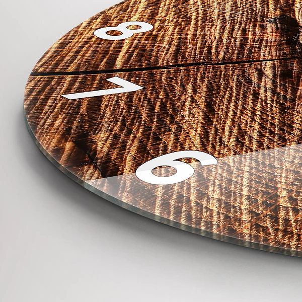 Wanduhr rund Dekoratives Holz